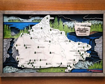 Canada National Park Travel Map, National Parks Marker, family road trip tracker, travel home decor, graduation gift Canadian national parks