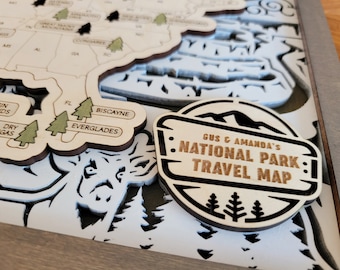 Custom USA National Parks Travel Map | Camper RV Gift | Anniversary Gift | Gift for Hiker | Retirement gift | Custom National Park Map
