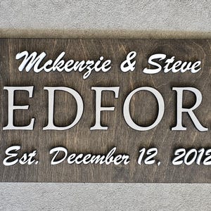 Custom Wood Sign Personalized Wedding Personalized Sign Gift Last Name Family Name Sign Wooden Sign  Anniversary Couple Gift