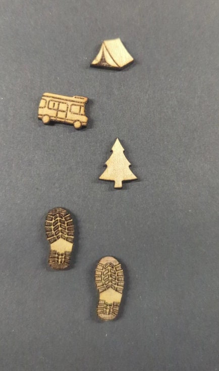 Wooden Push Pins, Tree Push Pines, Pine Tree Push Pins, Pawprint Push