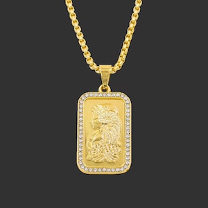 NEW… Goldplated replica of Suisse 1 ounce gold bar with diamond inlay border
