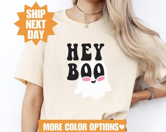 Maglietta carina di Halloween, felpa fantasma di Halloween, maglietta Halloween Hey Boo, maglietta della famiglia spettrale di Halloween, maglietta carina Halloween Boo