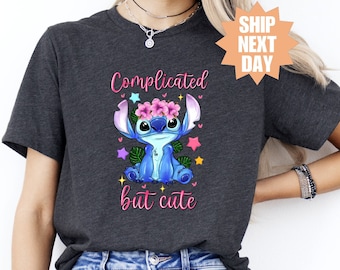 Camiseta Stitch complicada pero linda, camiseta linda Stitch, camiseta Stitch Disney, camiseta linda Disney, camiseta linda Lilo y Stitch, camiseta Disneyland