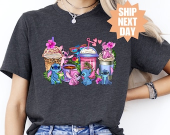 Disney Stitch Shirt, Disney World Shirts, Stitch Coffee Shirt, Disney Trip Shirt,  Funny Stitch Shirt, Vacation T-Shirt, Disney Drink Shirt
