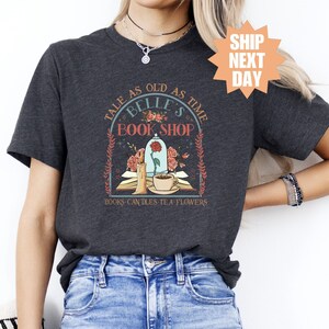 Belle’s Book Cafe Shirt, Book Lover Gift, Tale as Old as Time, Librarian Book Lover Gift, Princess Belle's Book Shop, Disney Belle Princess