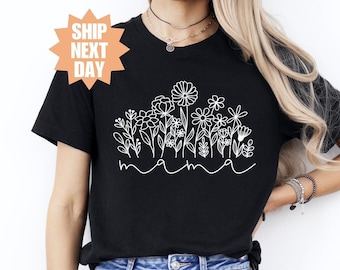 レトロな花柄シャツ、ガーデン愛好家シャツ、花愛好家シャツ、自然愛好家シャツ、女性へのギフト、花柄シャツ、ボヘミアンフラワーシャツ