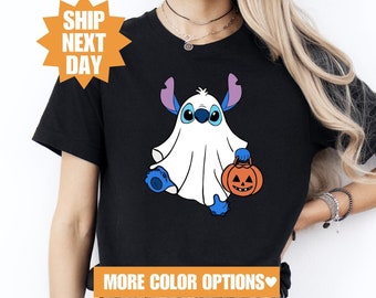 Disney Stitch Horror Halloween Shirt, Stitch Boo Ghost Halloween T-Shirt, Disney Stitch Halloween Shirt, Lilo & Stitch Halloween T-Shirt