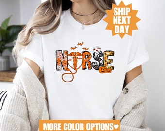 Nurse Halloween Sweatshirt, Cute Nurse Halloween Sweatshirt, Halloween Nurse T-Shirt, Spooky Halloween Shirt, Funny Halloween Nurse T-Shirt
