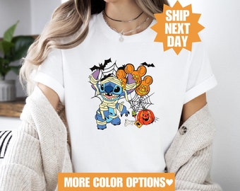 Disney Stitch Horror Halloween T-Shirt, Disneyland Halloween T-Shirt, Disney Matching T-Shirts, Disney World Disneyland Halloween T-Shirt