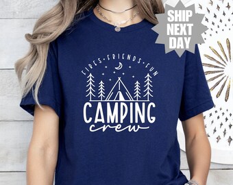 Love Camper Shirt, Adventure Shirt for Her, Camping Crew Shirt, Nature Lover Gift, Lightning Camp Shirt, Camping Friends Shirt, Camp Crew