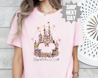 Disney Happiest Place on Earth Shirt, Disney Magic Kingdom Shirt, Disneyland Castle, Disney Castle Shirt, Walt Disney T-shirt, Disney Shirt
