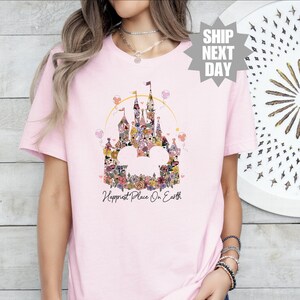 Disney Happiest Place on Earth Shirt, Disney Magic Kingdom Shirt, Disneyland Castle, Disney Castle Shirt, Walt Disney T-shirt, Disney Shirt