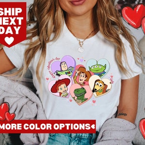 Vintage Toy Story Happy Valentine&#39;s Day Shirt, Valentine Toy Story Sweatshirt, Disney Characters Love Shirt, Toy Story Valentines Day Shirt