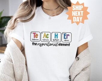 T-shirt enseignant l'élément inspirant, chemise enseignant drôle, chemise enseignant vibrations, rentrée des classes, cadeau enseignant rapide, cadeau enseignant mignon