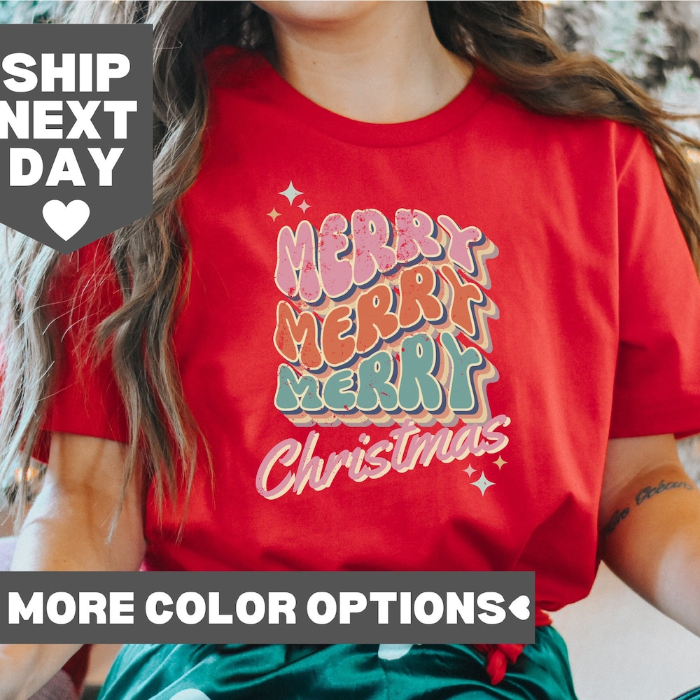 Snorider Design Merry Merry Christmas, Christmas Shirt, Christmas Gift, Christmas Sweater, Christmas Sweatshirt, Family Christmas Tee, Vintage Christmas