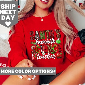 Teacher Christmas Shirt, Christmas Gift For Teacher, Funny Christmas Teacher Tee, Santa&#39;s Favorite Teacher, Teacher Christmas Shirt