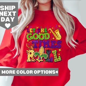 Let The Good Times Roll Shirt, Fleur De Lis Shirt, Retro Mardi Gras Shirt, Mardi Gras Louisiana Carnival Shirt, Mardi Gras Carnival Shirt
