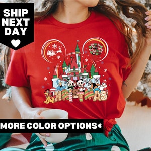 Cute Santa Mickey And Friends Christmas Vintage Shirt, Disneyland Holiday Gift, Disney Christmas Shirt, Disney Mickey And Friends Shirt