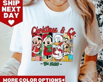 Mickey And Friends Co EST 1928 Jul Vintage T-shirt, Mickey & Co EST 1928 Jultröja, Mickeys Very Merry Xmas Matchande T-shirt