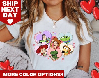 Vintage Toy Story Happy Valentine's Day Shirt, Valentine Toy Story Sweatshirt, Disney Characters Love Shirt, Toy Story Valentines Day Shirt