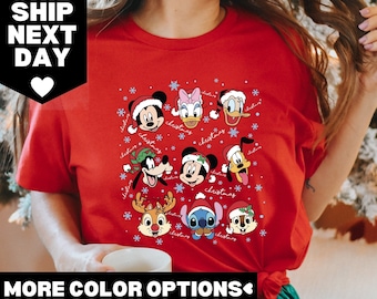 Mickey And Friends Christmas Shirt, Disney Family Christmas Shirt, Cute Disney Christmas Tees, Mickey and Friends Very Merry Xmas Tee