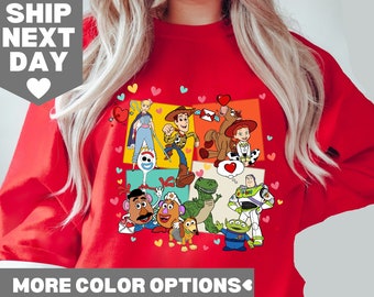 Sudadera con amigos de Toy Story, camiseta de San Valentín de Toy Story, sudadera con personajes de Disney Love, suéter de San Valentín de Toy Story de Disney World
