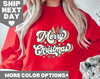 Kerstshirt, vrolijk kerstfeest, kerstcadeau, vintage kerst, retro kerst, T-shirt kerstfeest, kerstmanshirt, kerstoutfit