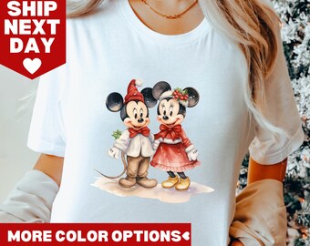 Santa Mickey and Minnie Mouse Christmas Light Disney Shirt, Mickey And Minnie, Disneyland Sweatshirt, Mickey's Very Merry Christmas Shirt