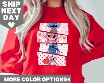 Camiseta de San Valentín de Stitch, camiseta de San Valentín de Disney, camiseta de San Valentín de Lilo y Stitch, sudadera de San Valentín de Disney, camiseta de San Valentín