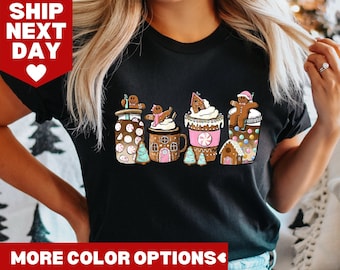 Coffee Lover Gift, Christmas Coffee Sweatshirt, Gingerbread Christmas Coffee Shirt, Christmas Coffee Shirt, Women Holiday Sweater, Xmas Tee