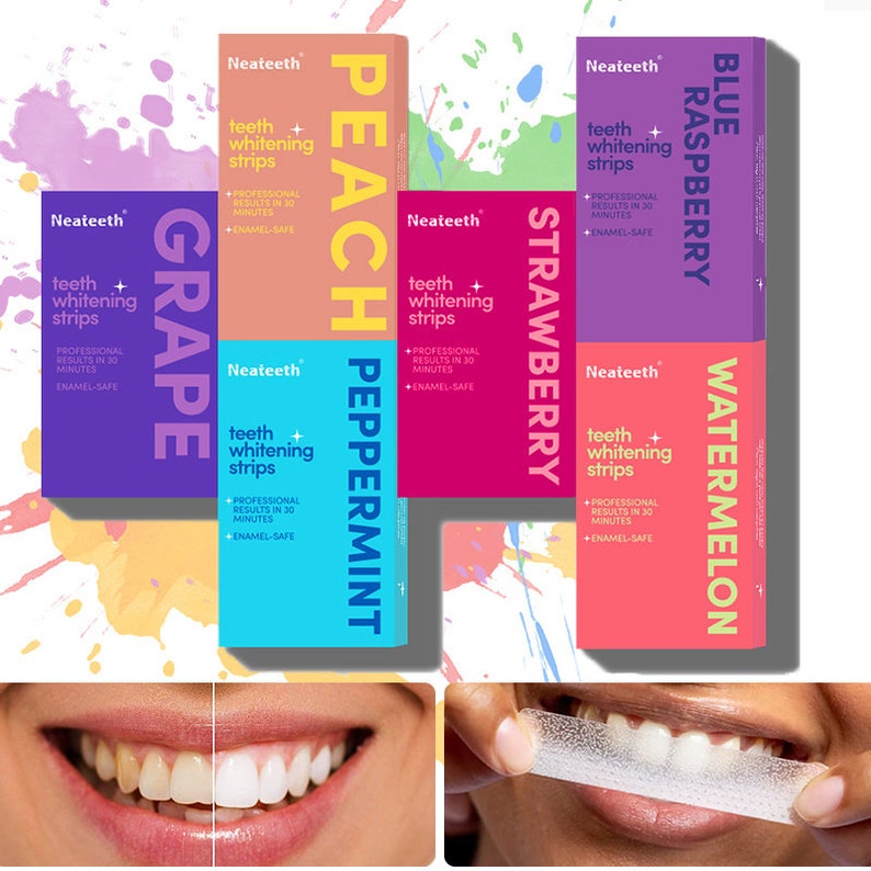 Blue Raspberry Flavoured PAP Teeth Whitening Strips, Non-sensitive ...