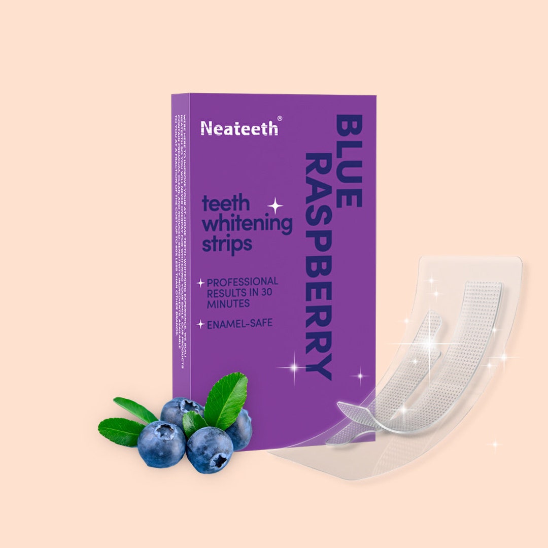 Blue Raspberry Flavoured PAP Teeth Whitening Strips, Nonsensitive Whitening Strips for Teeth