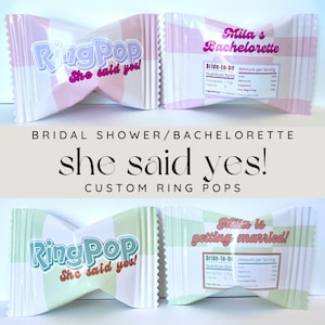 Individuelle Ring-Pop-Geschenke (personalisiert für Brautparty/Junggesellin)