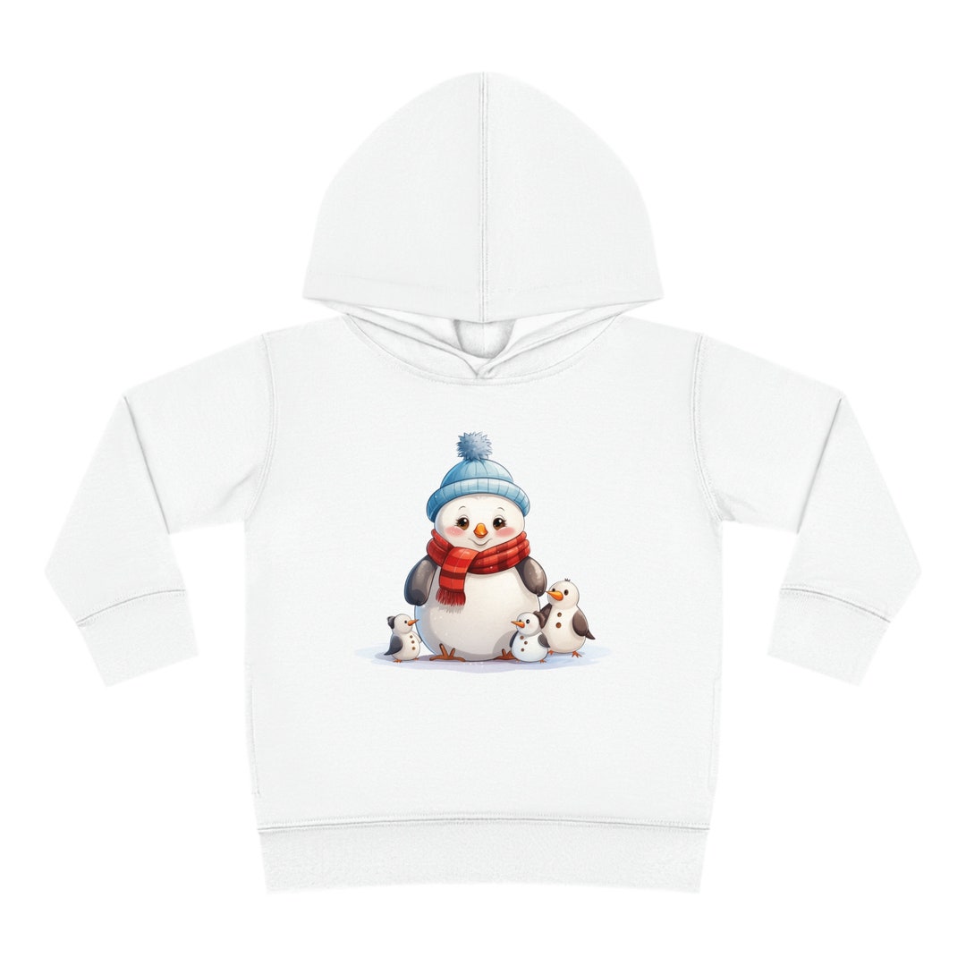 Cute Toddler Hoodie, Penguin Hoodie, Winter Time Clothing, Kids Cute