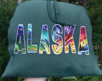 Alaska Northern Lights Hoodie: Rainbow Stained Glass Sweater