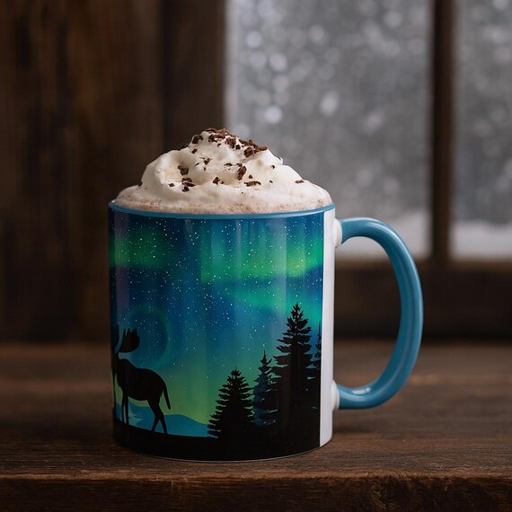 Moose & Northern Lights Coffee Mug, 11oz and 15oz, Alaska Aurora Borealis  Hot Chocolate Cup, Alaska Souvenir Gift, Aurora Borealis Moon Mug - Etsy  Israel