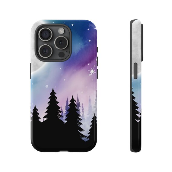 Northern Lights Phone Case, Purple Aurora Borealis Design Nature