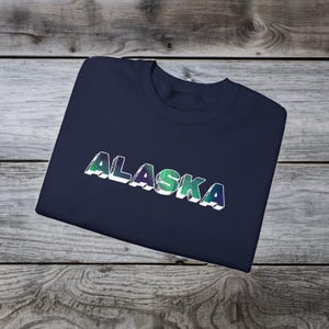 Sudadera Aurora Boreal Crewneck, Sudadera Northern Lights Alaska, Observador del cielo nocturno celestial, Regalo de astrónomo, Lindo suéter azul