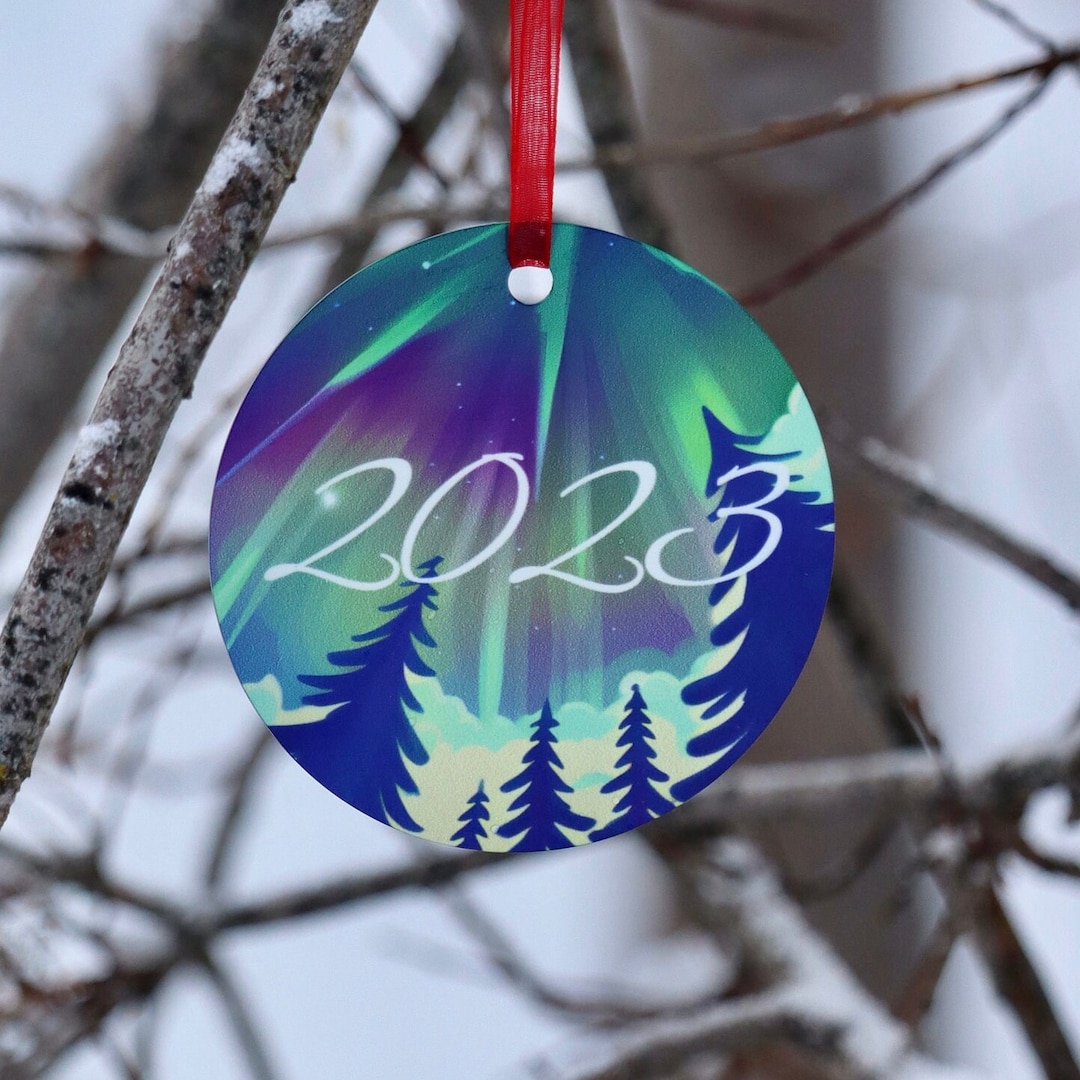Northern Lights Custom Ornament, Metal Ornament Gift for Family ...