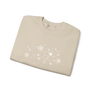 Embroidered Snowflake Sweatshirt, Cozy Christmas Top, Holiday Crewneck Pullover, Festive Snow Sweater, Winter Wonderland Embroidery Shirt image 9