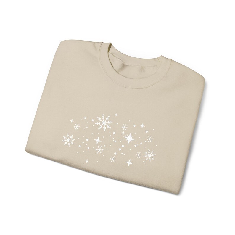 Embroidered Snowflake Sweatshirt, Cozy Christmas Top, Holiday Crewneck Pullover, Festive Snow Sweater, Winter Wonderland Embroidery Shirt image 9