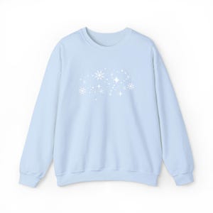 Embroidered Snowflake Sweatshirt, Cozy Christmas Top, Holiday Crewneck Pullover, Festive Snow Sweater, Winter Wonderland Embroidery Shirt image 7