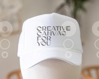 Otto Cap Trucker Hat Mockup White Hat Mock Beach Hat Trucker Hat Cap Mockup Baseball Cap Mockup Mesh Cap Mockup