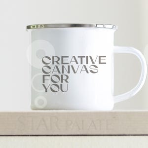 Metall Camp Becher, Benutzerdefinierte Lagerbecher, personalisierte Campingbecher mit Ihrem Design oder Logo, Vintage Kaffeetasse, Keramikoption