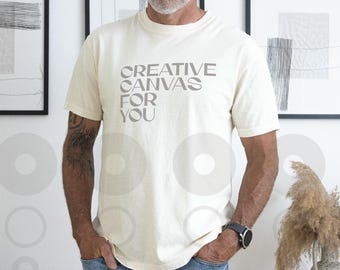 Comfort Colors C1717 Cream Tee Mockup - Unisex Model