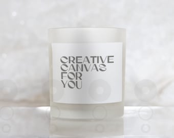 Milchglas Holzdocht Kerze Mockup: 11oz POD Vorlage (Digitaler Download)