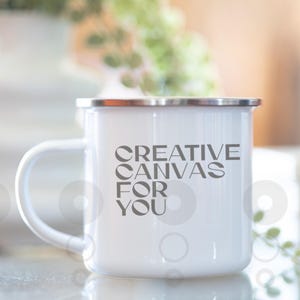 Mug Mockup| Enamel Coffee Cup | Stock Photo for Drinkware Design | Print On Demand