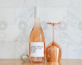 Wine Label Mockup - Photo Of Rose Bottle - Custom Design