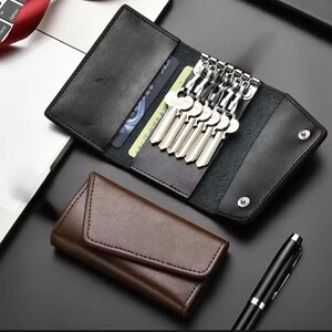 Sialware Intl - 2er Pack Premium Leder Schlüssel Organizer Schlüsselhalter Rindsleder Schlüsseletui Schlüsselanhänger Schlüsselanhänger Einzigartig Perfektes Geschenk