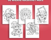 50 Chibi Wizard Coloring Pages Bundle, Kawaii Witch Magic School Instant Download, Cute Fantasy Spell Activity Book, Printable Kids Activity